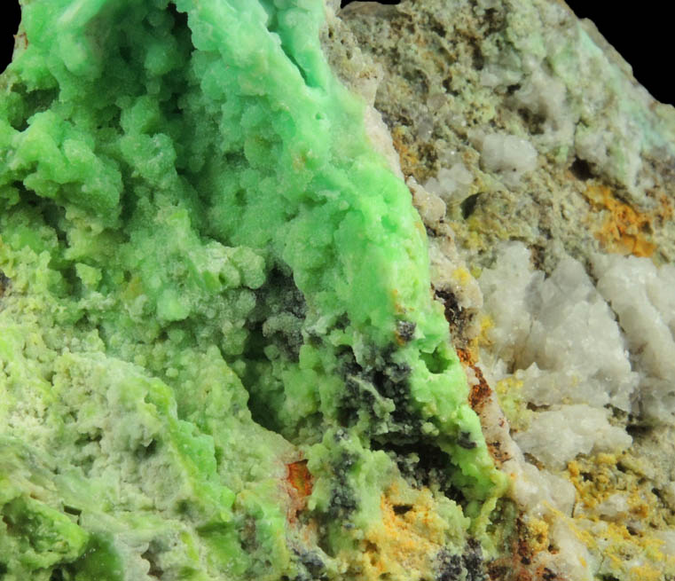 Phosphohedyphane and Pyromorphite from Cove Vein, Whytes Cleuch, Wanlockhead, Dumfriesshire, Scotland