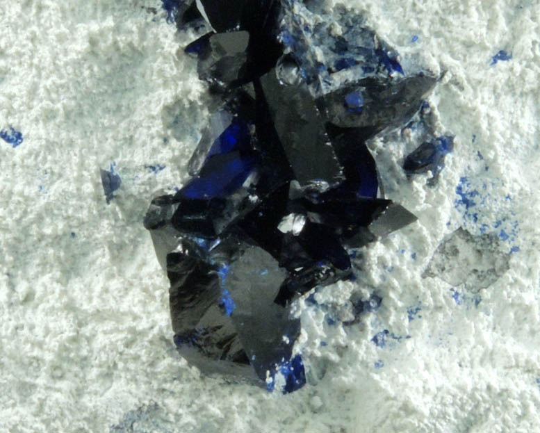 Azurite on Dickite-coated matrix from Milpillas Mine, Cuitaca, Sonora, Mexico