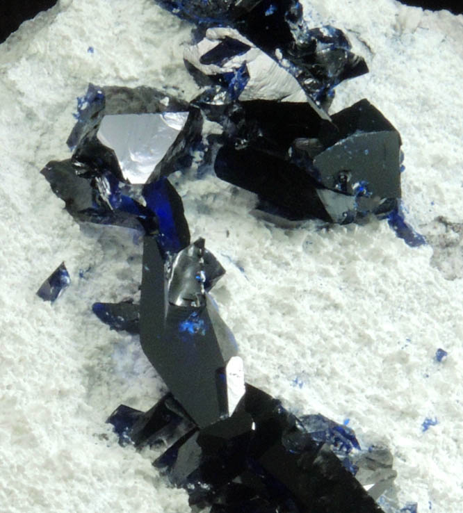 Azurite on Dickite-coated matrix from Milpillas Mine, Cuitaca, Sonora, Mexico