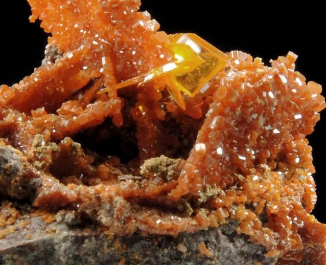 Wulfenite with Vanadinite pseudomorphs after Wulfenite from Rowley Mine, 20 km northwest of Theba, Painted Rock Mountains, Maricopa County, Arizona