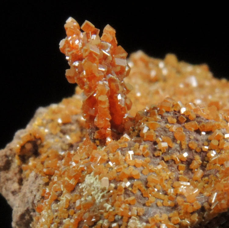 Vanadinite pseudomorphs after Wulfenite from Rowley Mine, 20 km northwest of Theba, Painted Rock Mountains, Maricopa County, Arizona