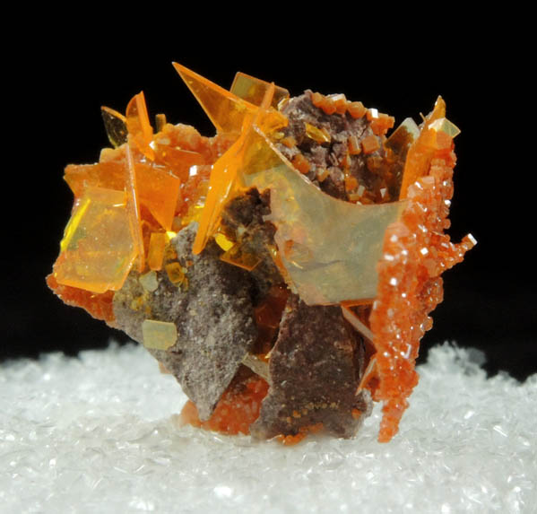 Wulfenite and Vanadinite pseudomorphs after Wulfenite from Rowley Mine, 20 km northwest of Theba, Painted Rock Mountains, Maricopa County, Arizona