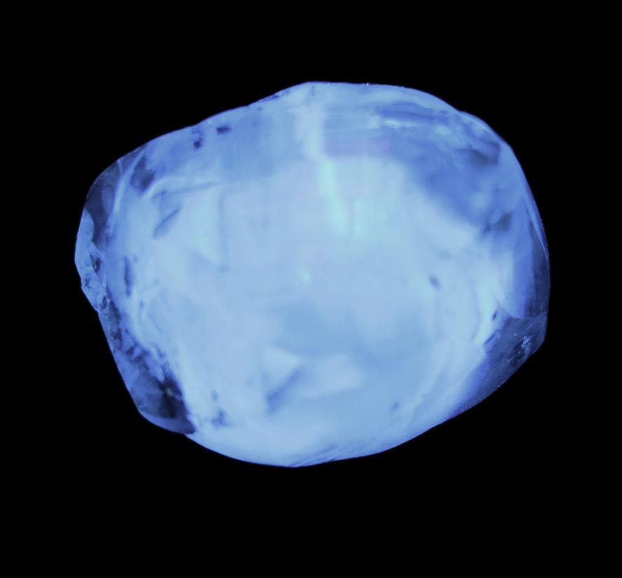 Diamond (10.35 carat large gray lamellar-twinned irregular uncut diamond) from Sakha (Yakutia) Republic, Siberia, Russia