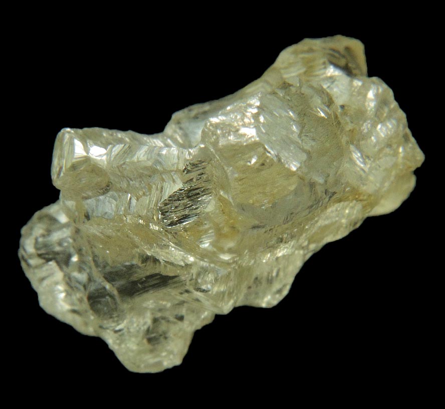 Diamond (9.16 carat yellow complex triangular rough diamond) from Vaal River Mining District, Northern Cape Province, South Africa