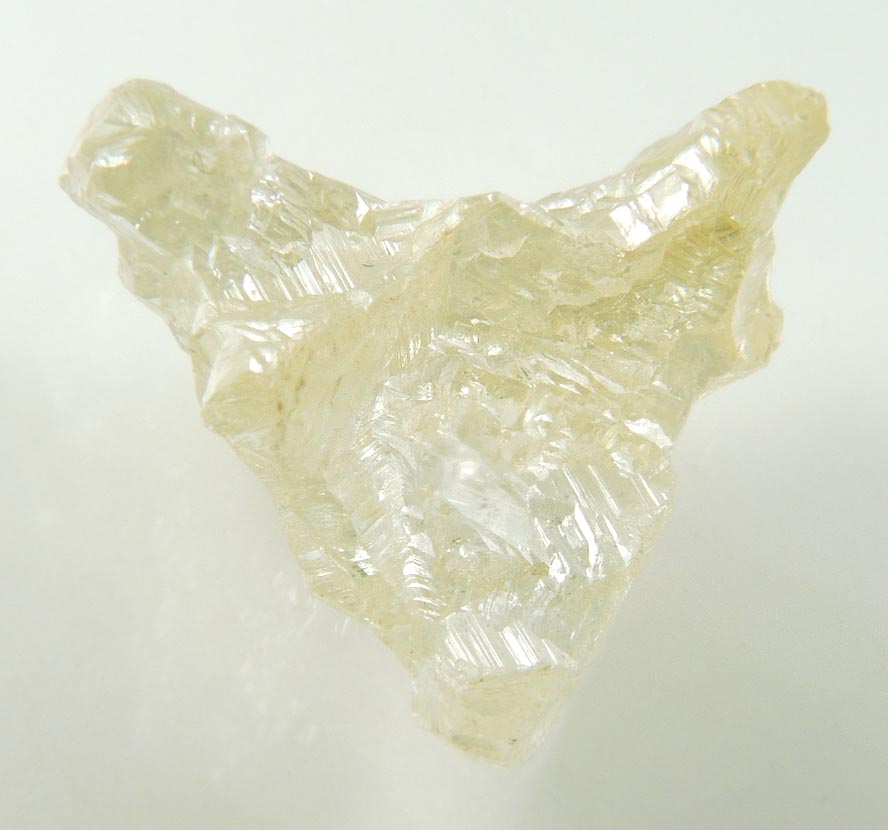 Diamond (9.16 carat yellow complex triangular rough diamond) from Vaal River Mining District, Northern Cape Province, South Africa