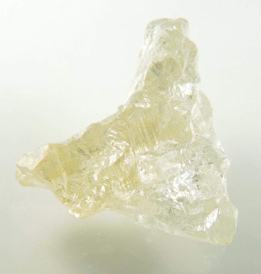 Diamond (9.16 carat yellow complex triangular rough diamond) from Vaal River Mining District, Northern Cape Province, South Africa