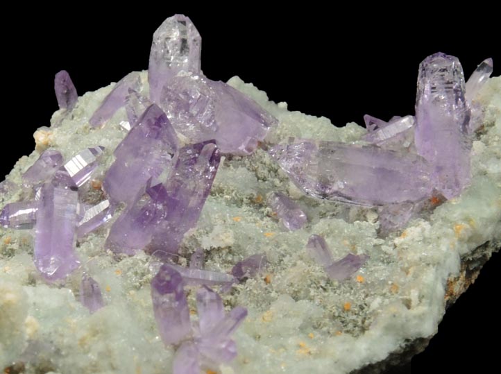 Quartz var. Amethyst on Calcite and Dolomite from Capurru Quarry, Osilo, Sassari Province, Sardinia, Italy