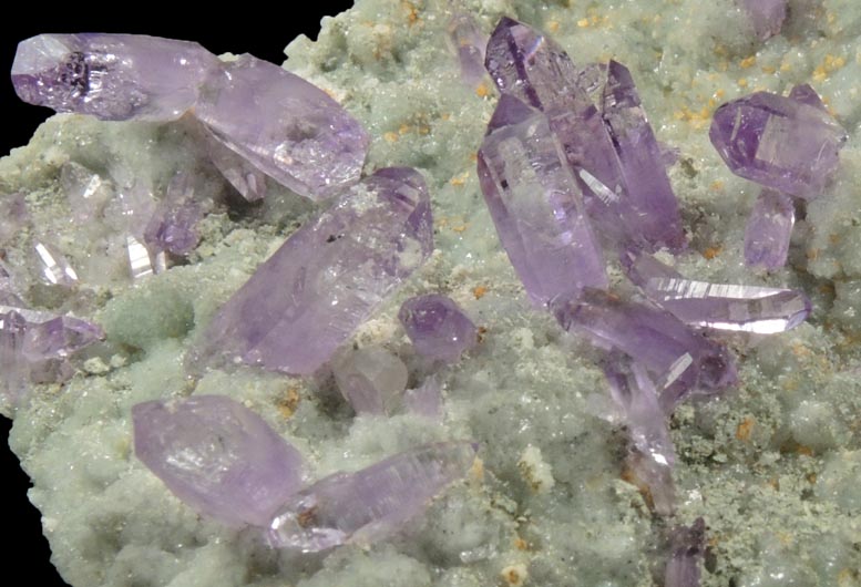 Quartz var. Amethyst on Calcite and Dolomite from Capurru Quarry, Osilo, Sassari Province, Sardinia, Italy
