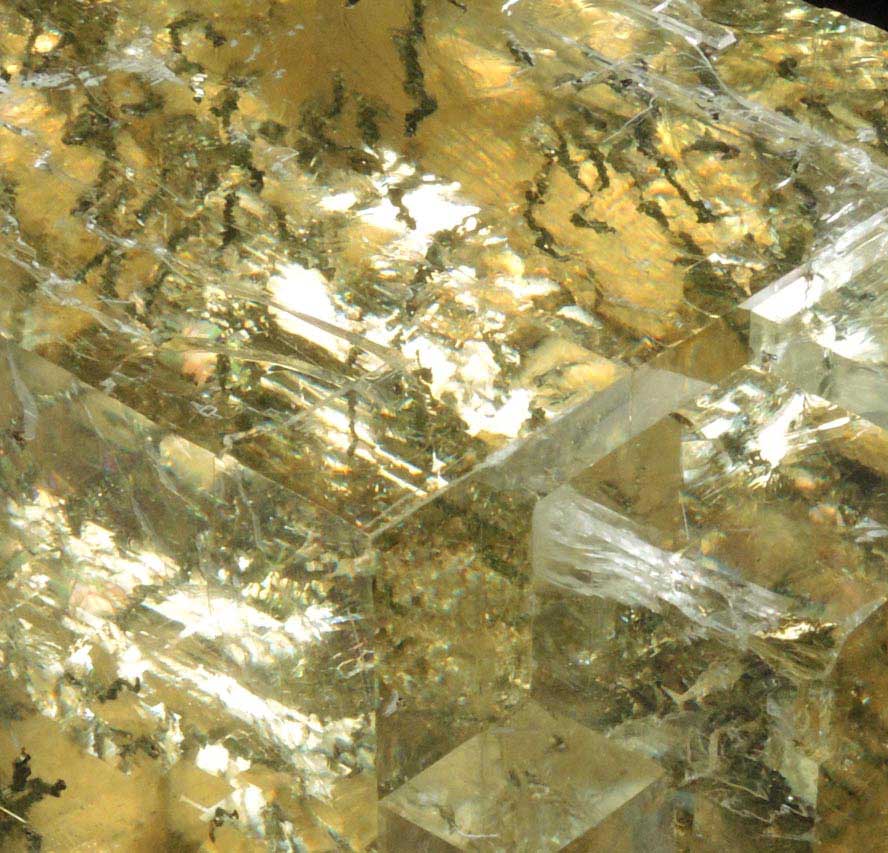 Calcite with Chalcopyrite inclusions from Faraday Mine, Bancroft, Ontario, Canada