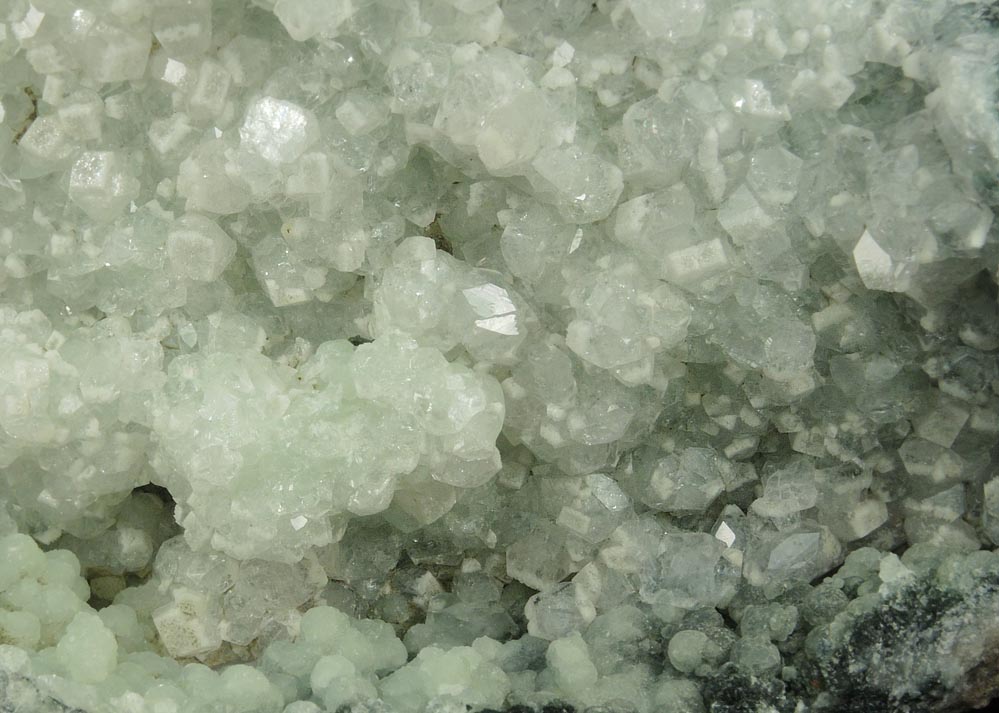 Apophyllite on Prehnite from O and G Industries Southbury Quarry, Southbury, New Haven County, Connecticut