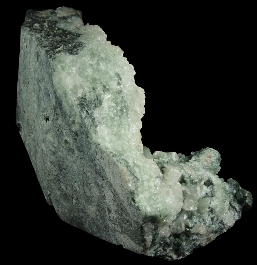 Apophyllite on Prehnite from O and G Industries Southbury Quarry, Southbury, New Haven County, Connecticut