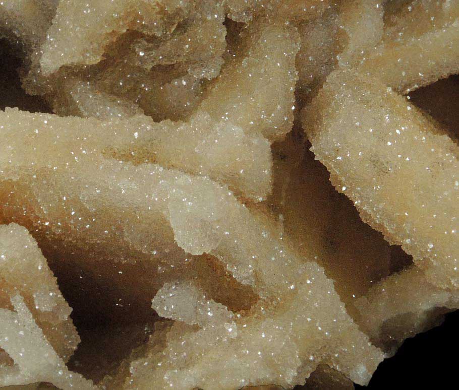 Calcite with Quartz coating from Hudson River Railroad tunnel, Anthony's Nose, east shore of Hudson River, Westchester County, New York