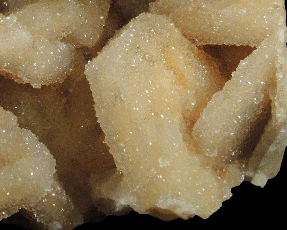 Calcite with Quartz coating from Hudson River Railroad tunnel, Anthony's Nose, east shore of Hudson River, Westchester County, New York