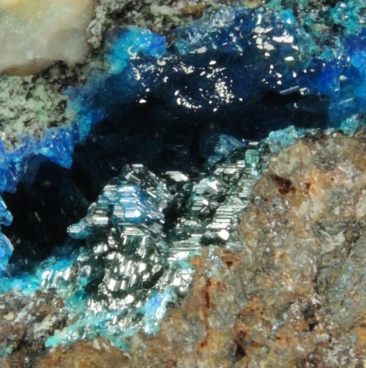 Caledonite, Linarite, Cerussite from Reward Mine, Inyo County, California