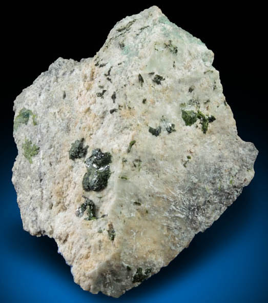 Volborthite on matrix from Milpillas Mine, Cuitaca, Sonora, Mexico