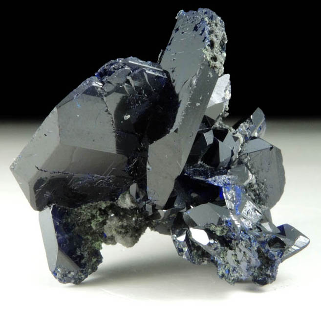 Azurite (contact-twinned crystals) from Tsumeb Mine, Easter Pocket, Otavi-Bergland District, Oshikoto, Namibia
