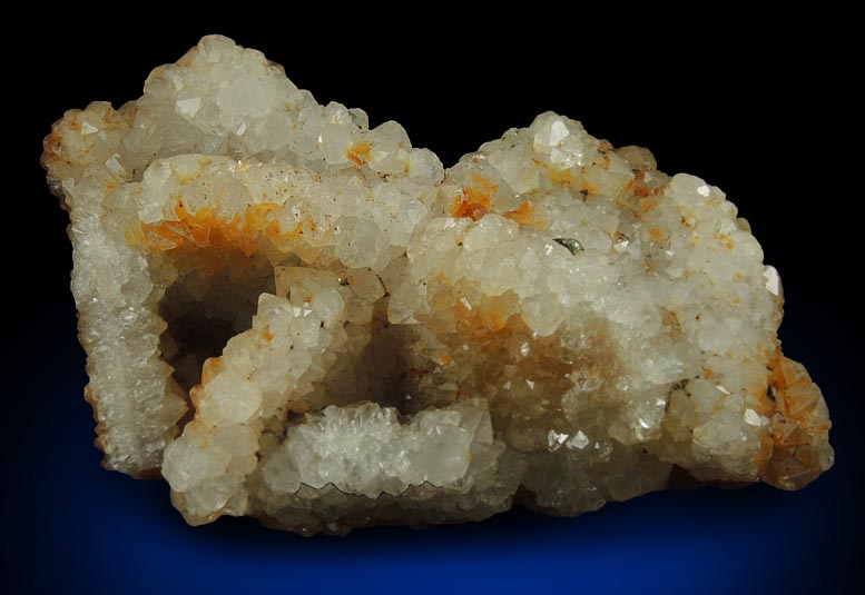 Calcite with Quartz coating from Hudson River Railroad tunnel, Anthony's Nose, east shore of Hudson River, Westchester County, New York