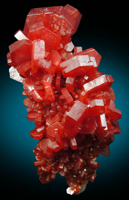 Vanadinite on Barite from Mibladen, Haute Moulouya Basin, Zeida-Aouli-Mibladen belt, Midelt Province, Morocco