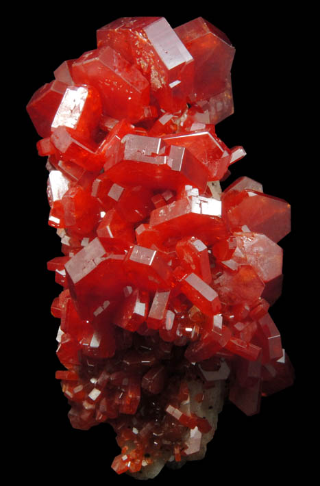 Vanadinite on Barite from Mibladen, Haute Moulouya Basin, Zeida-Aouli-Mibladen belt, Midelt Province, Morocco