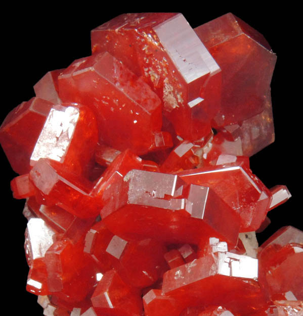 Vanadinite on Barite from Mibladen, Haute Moulouya Basin, Zeida-Aouli-Mibladen belt, Midelt Province, Morocco