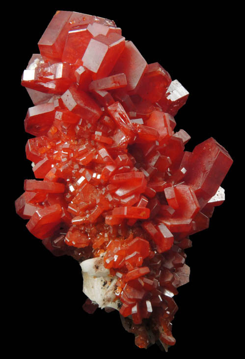 Vanadinite on Barite from Mibladen, Haute Moulouya Basin, Zeida-Aouli-Mibladen belt, Midelt Province, Morocco