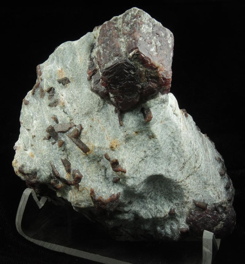Almandine Garnet with Staurolite from Green's Farm Garnet Mine, Roxbury, New Haven County, Connecticut