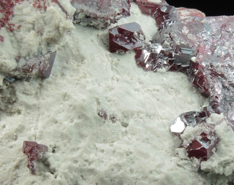 Cuprite on Dickite-coated matrix from Milpillas Mine, Cuitaca, Sonora, Mexico