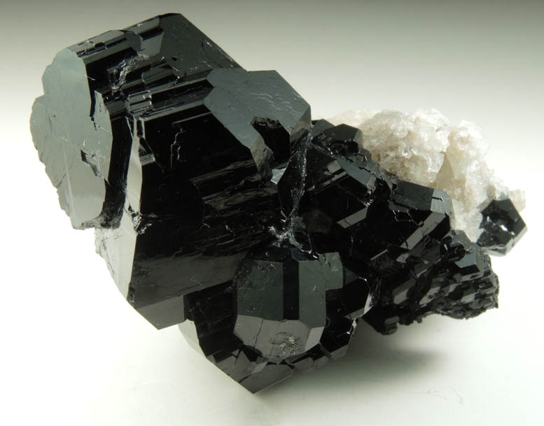 Dravite-Uvite Tourmaline on Quartz from Bower Power's Farm, Pierrepont, St. Lawrence County, New York