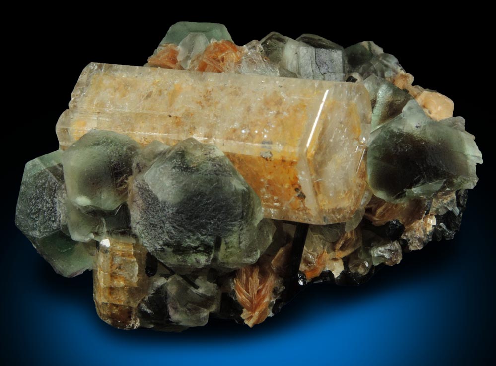 Beryl, Fluorite, Schorl Tourmaline, Muscovite from Erongo Mountains, 20 km north of Usakos, Damaraland, Namibia