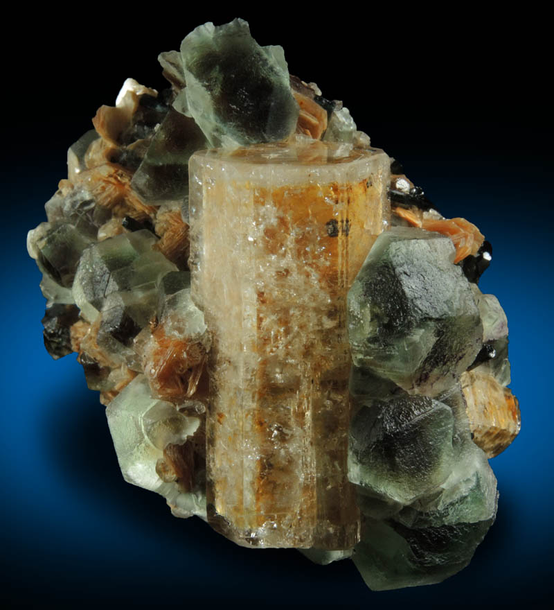 Beryl, Fluorite, Schorl Tourmaline, Muscovite from Erongo Mountains, 20 km north of Usakos, Damaraland, Namibia