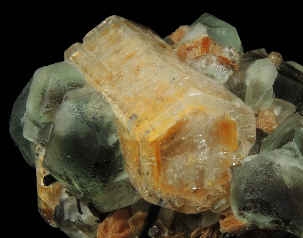 Beryl, Fluorite, Schorl Tourmaline, Muscovite from Erongo Mountains, 20 km north of Usakos, Damaraland, Namibia