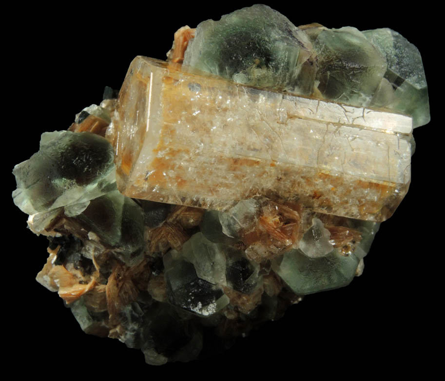 Beryl, Fluorite, Schorl Tourmaline, Muscovite from Erongo Mountains, 20 km north of Usakos, Damaraland, Namibia