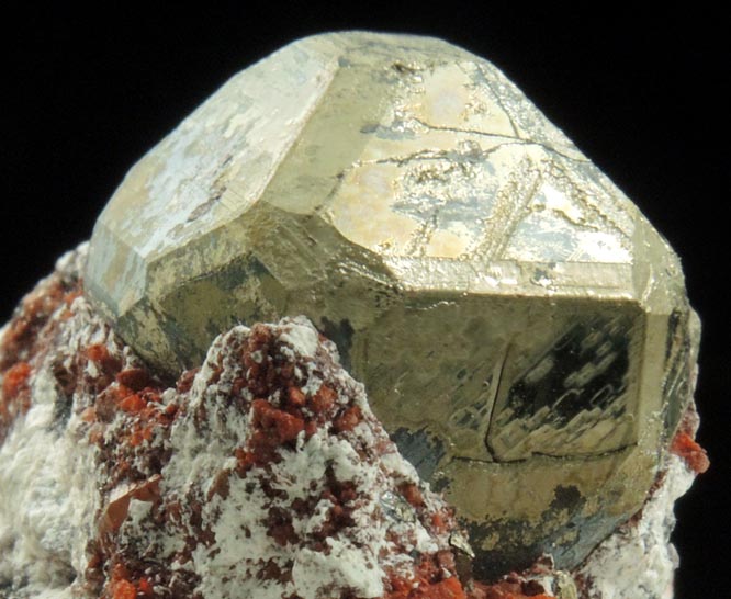 Pyrite with partial Chalcocite coating on Hematite-coated Quartz from Milpillas Mine, Cuitaca, Sonora, Mexico