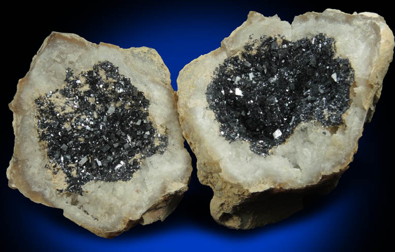 Quartz geode lined with Galena (FAKE) from Man-made