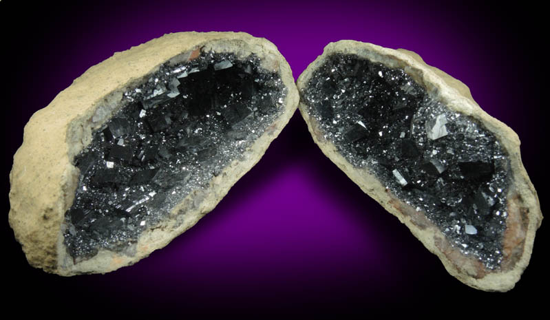Quartz geode lined with Galena (FAKE) from Man-made