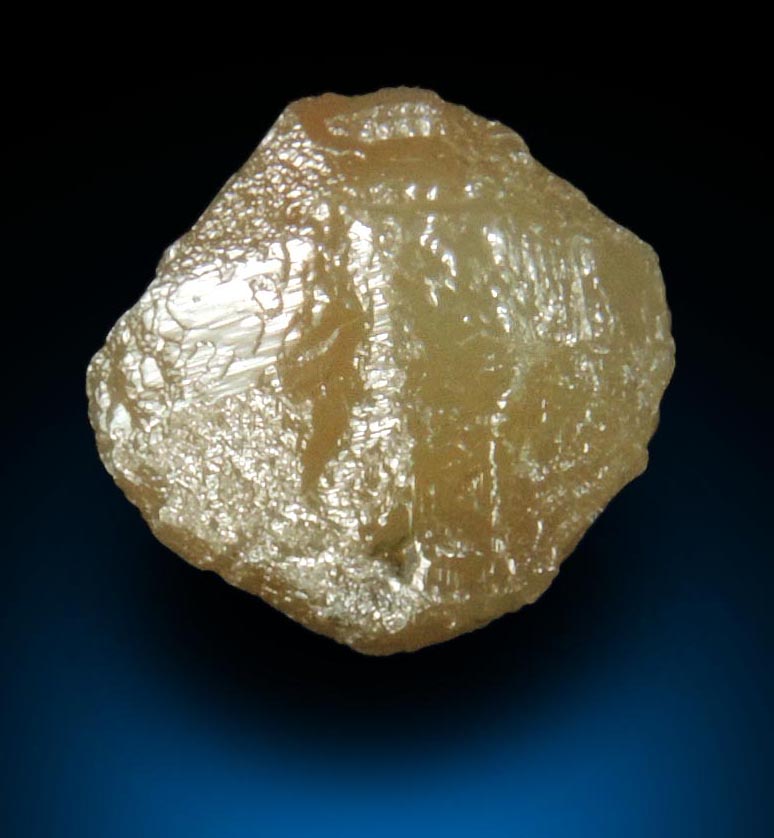 Diamond (3.85 carat rough yellowish-gray cubo-octahedral uncut rough diamond) from Mbuji-Mayi, 300 km east of Tshikapa, Democratic Republic of the Congo