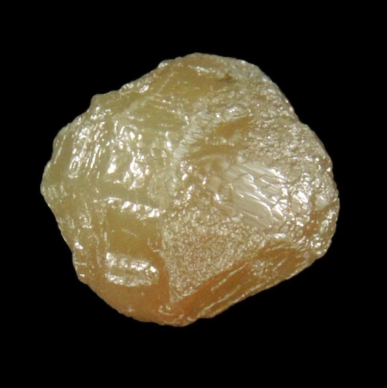 Diamond (3.85 carat rough yellowish-gray cubo-octahedral uncut rough diamond) from Mbuji-Mayi, 300 km east of Tshikapa, Democratic Republic of the Congo