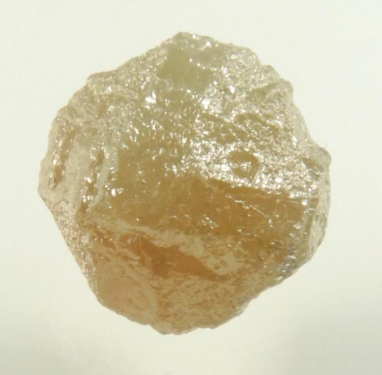 Diamond (3.85 carat rough yellowish-gray cubo-octahedral uncut rough diamond) from Mbuji-Mayi, 300 km east of Tshikapa, Democratic Republic of the Congo