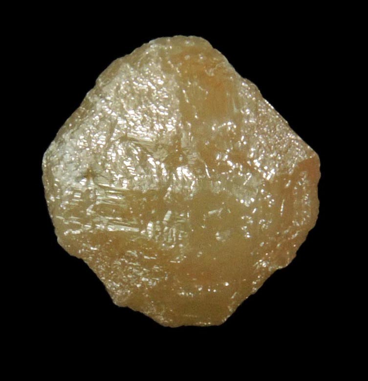 Diamond (3.85 carat rough yellowish-gray cubo-octahedral uncut rough diamond) from Mbuji-Mayi, 300 km east of Tshikapa, Democratic Republic of the Congo