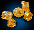 Diamond (five uncut fancy-yellow cavernous uncut rough diamonds totaling 2.93 carats) from Mbuji-Mayi, 300 km east of Tshikapa, Democratic Republic of the Congo