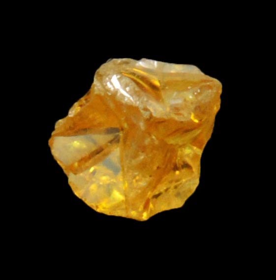 Diamond (0.51 carat uncut fancy-yellow cavernous uncut rough diamond) from Mbuji-Mayi, 300 km east of Tshikapa, Democratic Republic of the Congo