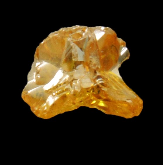 Diamond (0.56 carat uncut fancy intense yellow cavernous uncut diamond) from Mbuji-Mayi, 300 km east of Tshikapa, Democratic Republic of the Congo