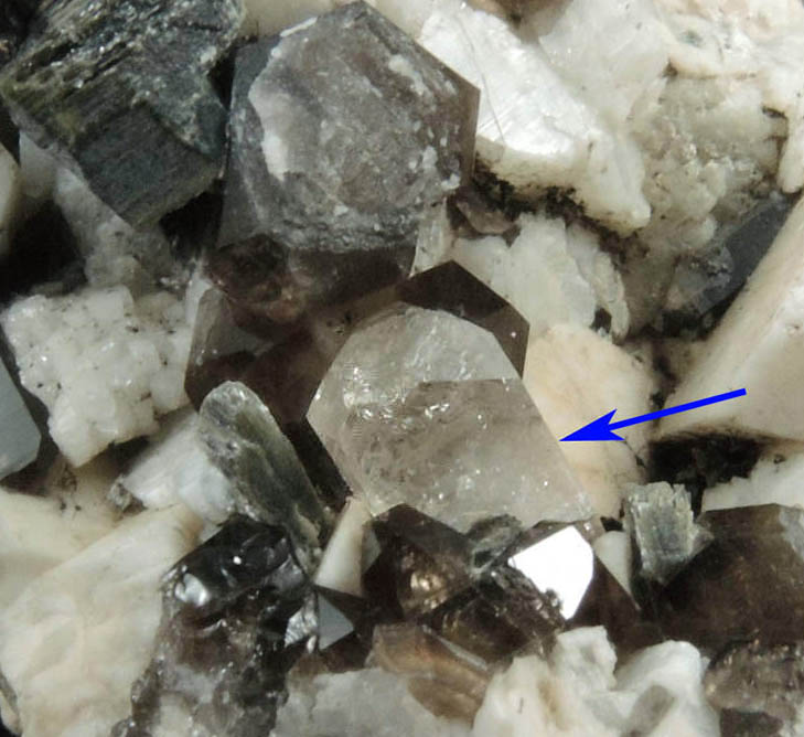 Topaz on Smoky Quartz and Microcline from Diamond Rocks, Hare's Gap, Mournes, County Down, Ireland