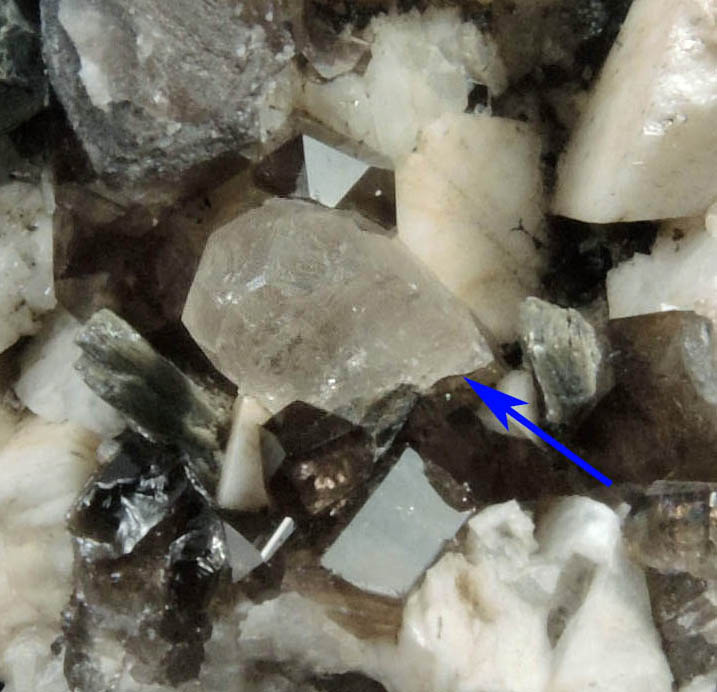 Topaz on Smoky Quartz and Microcline from Diamond Rocks, Hare's Gap, Mournes, County Down, Ireland