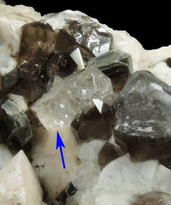 Topaz on Smoky Quartz and Microcline from Diamond Rocks, Hare's Gap, Mournes, County Down, Ireland