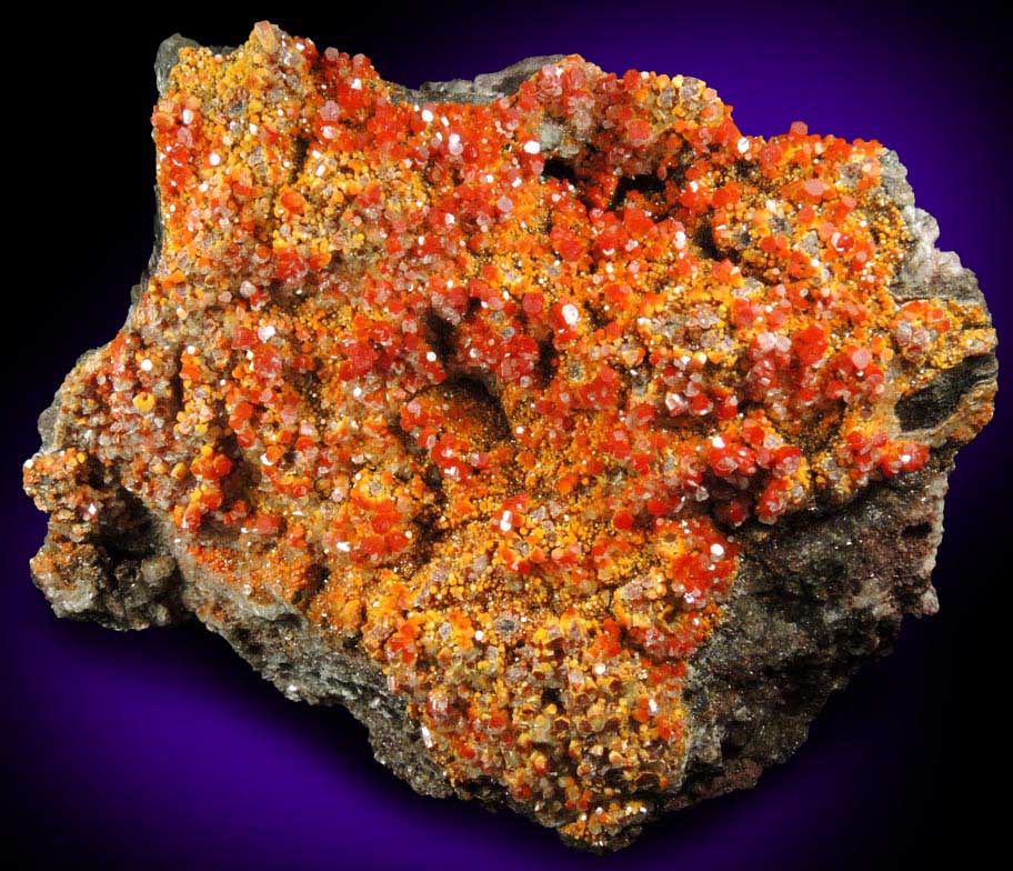 Vanadinite with minor Calcite from North Geronimo Mine, La Paz County, Arizona