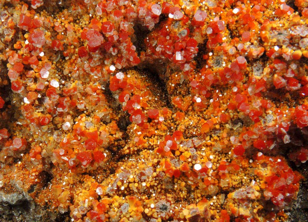 Vanadinite with minor Calcite from North Geronimo Mine, La Paz County, Arizona