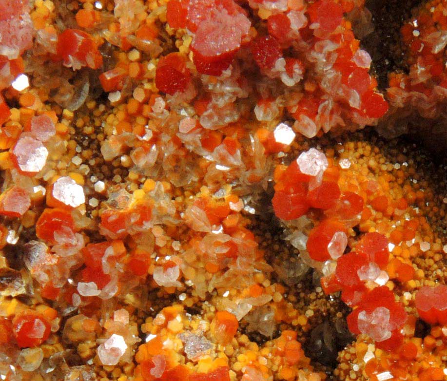 Vanadinite with minor Calcite from North Geronimo Mine, La Paz County, Arizona