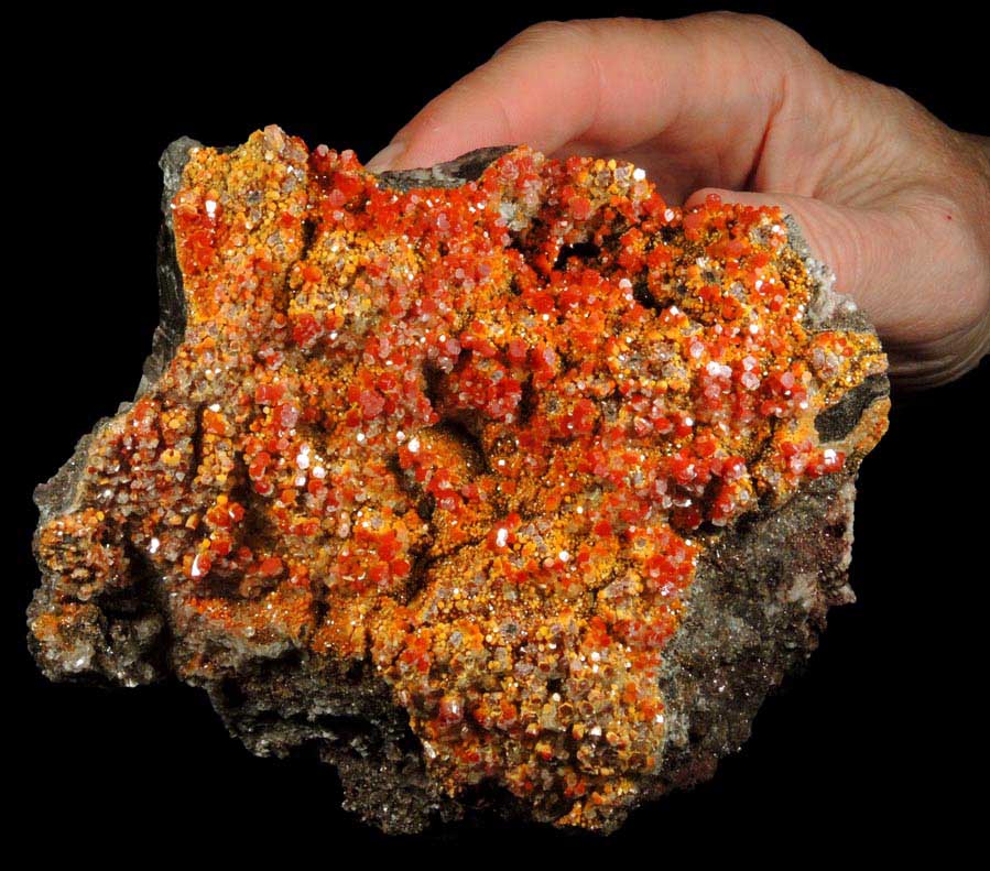 Vanadinite with minor Calcite from North Geronimo Mine, La Paz County, Arizona