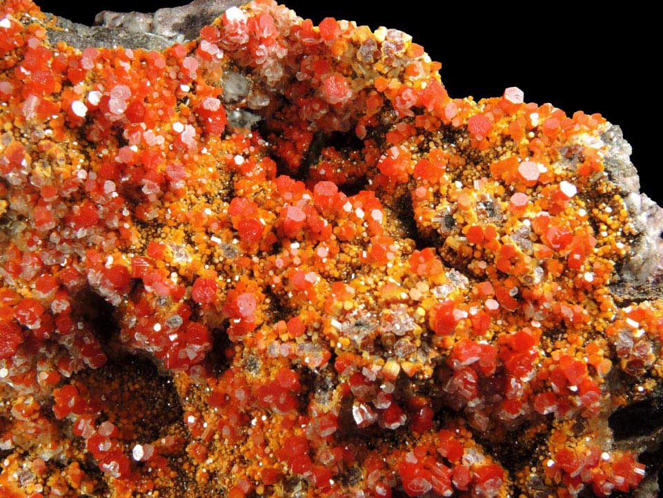 Vanadinite with minor Calcite from North Geronimo Mine, La Paz County, Arizona